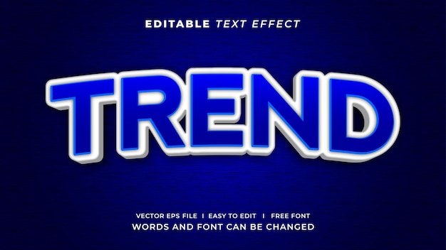 Plantilla de efecto de texto editable 3d de tendencia