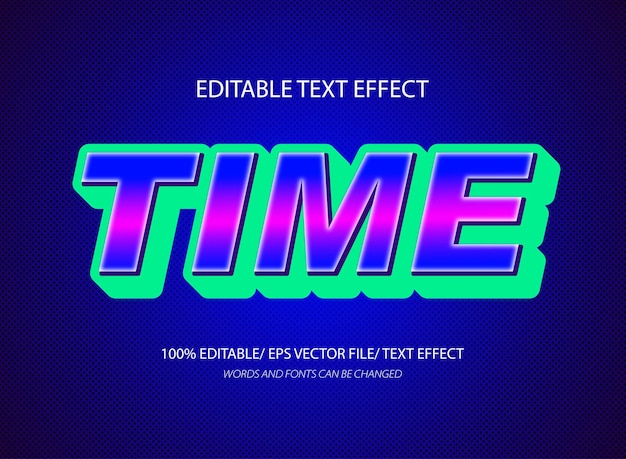 Plantilla de efecto de texto editable 3D de tiempo