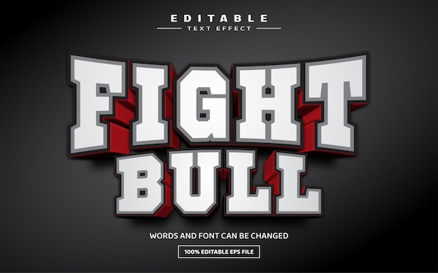 Plantilla de efecto de texto editable 3d de toro de pelea
