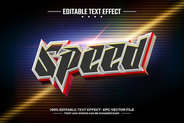 Plantilla de efecto de texto editable 3D de velocidad