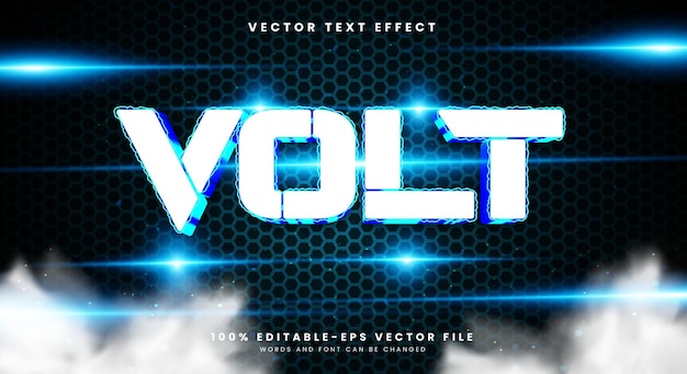 Plantilla de efecto de texto editable en 3D de Volt Vector Premium