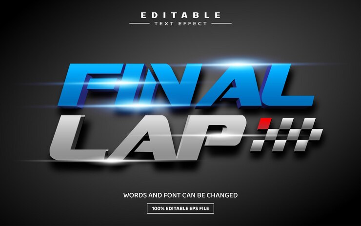 Vector plantilla de efecto de texto editable 3d de vuelta final