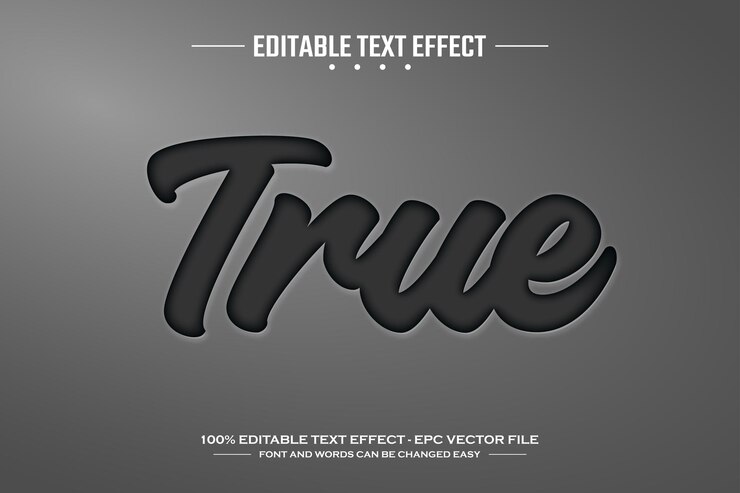 Vector plantilla de efecto de texto editable en 3d