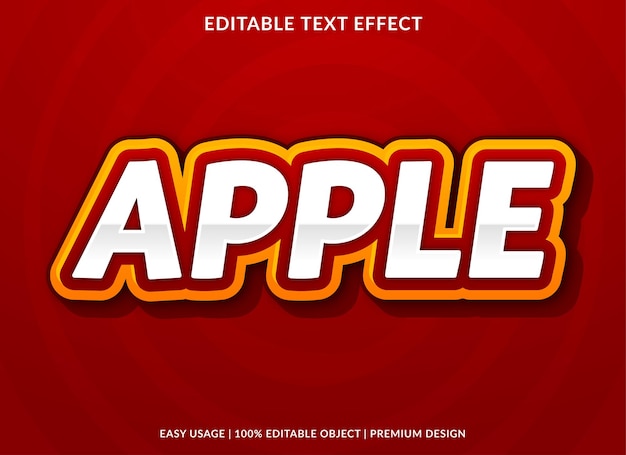 plantilla de efecto de texto editable de apple con uso de estilo abstracto para el logotipo y la marca de la empresa