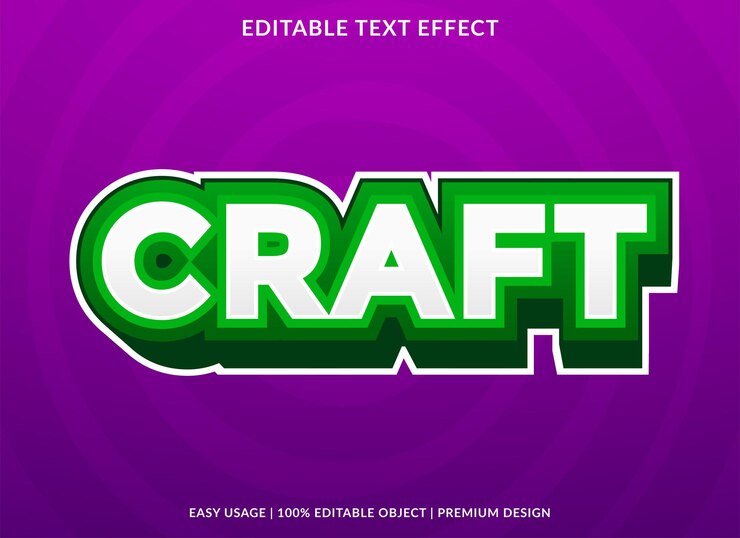 Vector plantilla de efecto de texto editable artesanal estilo premium
