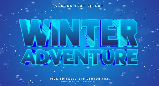 plantilla de efecto de texto editable para la aventura de invierno