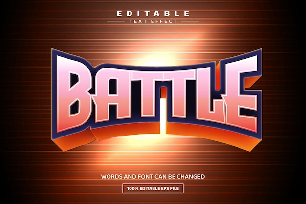 Plantilla de efecto de texto editable en batalla 3D
