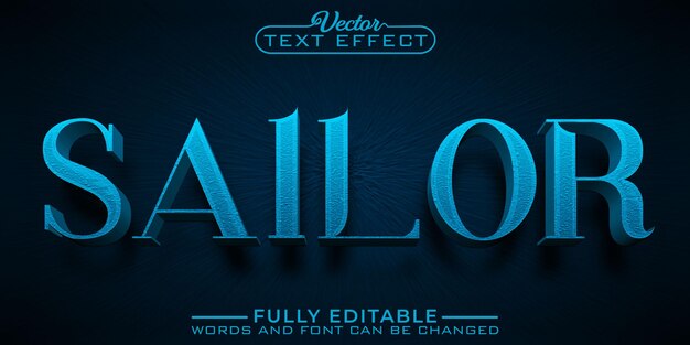 Plantilla de efecto de texto editable Blue Sailor
