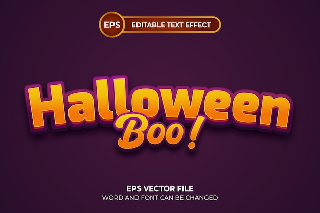 Plantilla de efecto de texto editable boo de halloween