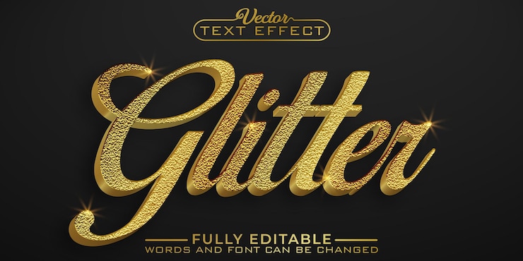 Vector plantilla de efecto de texto editable con brillo de lujo