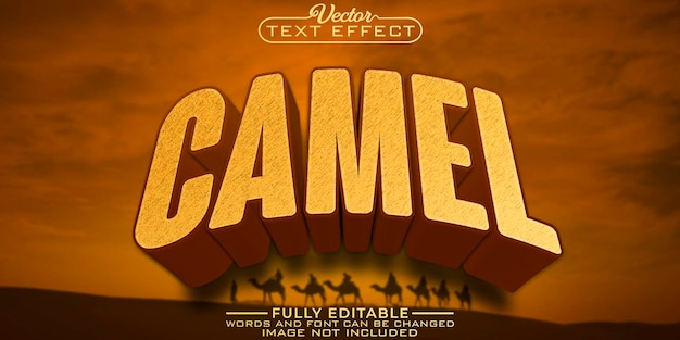 Plantilla de efecto de texto editable Camel Desert