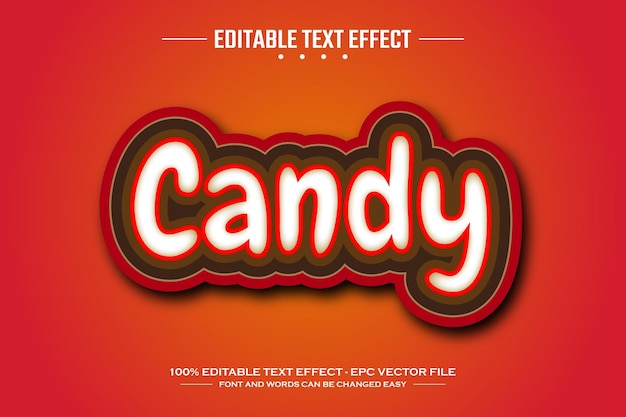 Plantilla de efecto de texto editable Candy 3D