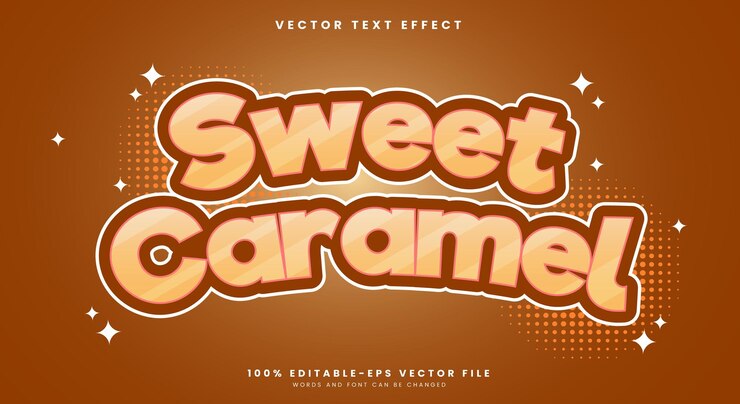 Vector plantilla de efecto de texto editable de caramelo dulce adecuada para el tema de panadería