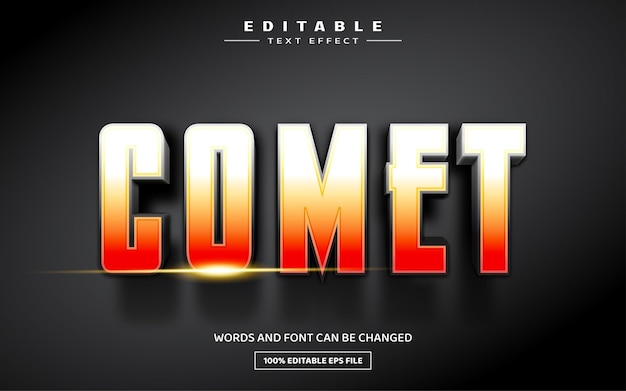 Plantilla de efecto de texto editable Comet 3D