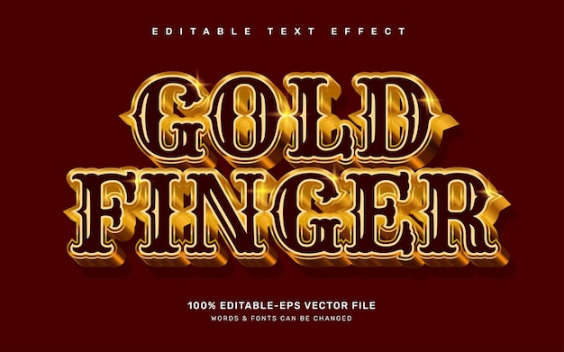 Plantilla de efecto de texto editable de dedo dorado