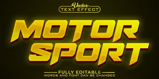 Plantilla de efecto de texto editable de deporte de motor amarillo