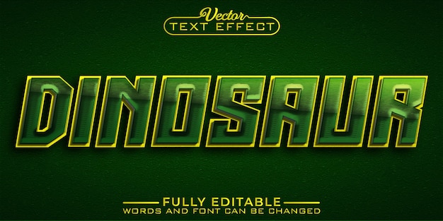 Plantilla de efecto de texto editable de dinosaurio