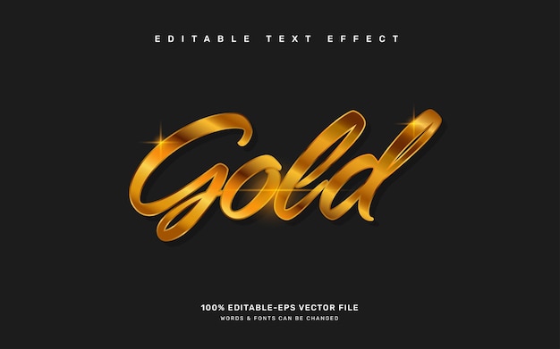 Plantilla de efecto de texto editable dorado