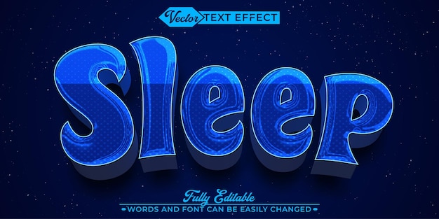 Plantilla de efecto de texto editable Dream Sleep Vector