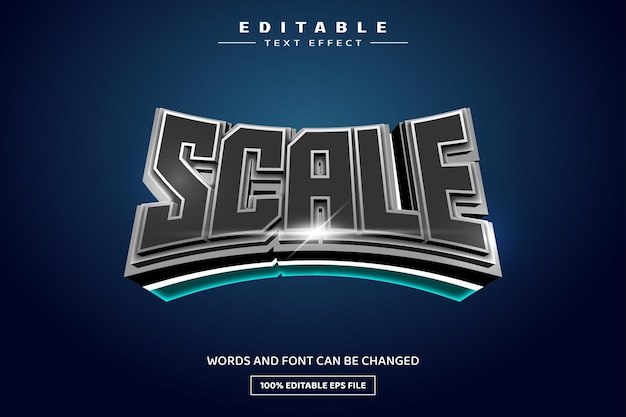 plantilla de efecto de texto editable a escala 3D