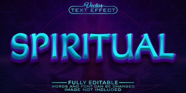 Plantilla de efecto de texto editable espiritual turquesa y morado