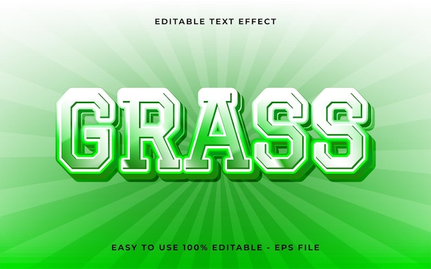 plantilla de efecto de texto editable de estilo 3d de hierba