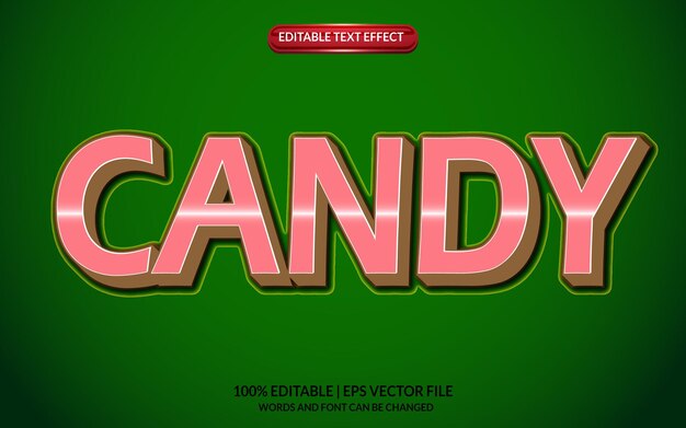 plantilla de efecto de texto editable de estilo Candy 3d
