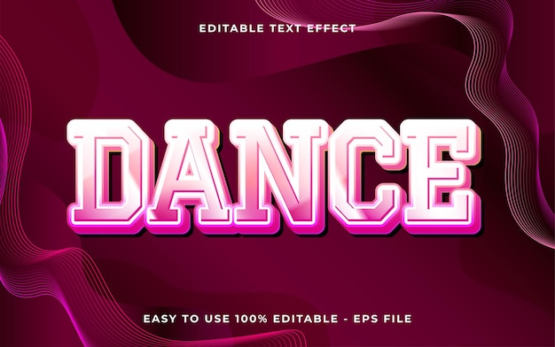 plantilla de efecto de texto editable de estilo de danza 3D