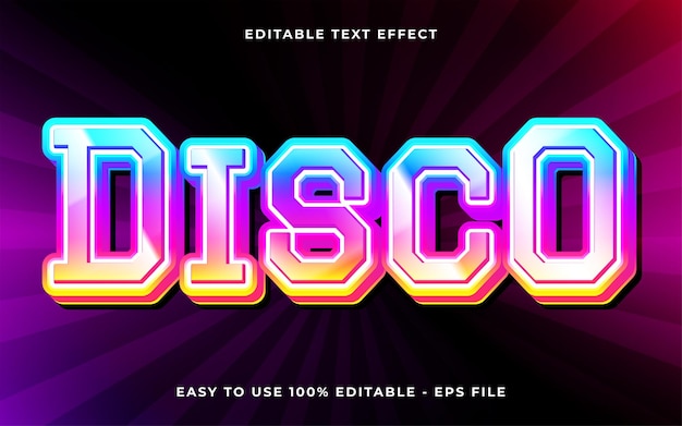 plantilla de efecto de texto editable de estilo Disco 3d