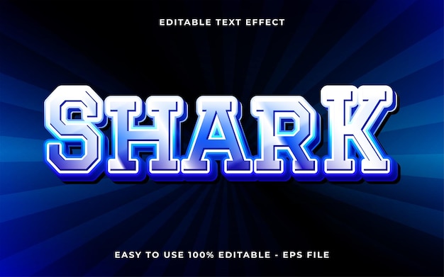 plantilla de efecto de texto editable de estilo Shark 3d