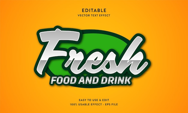 plantilla de efecto de texto editable fresco