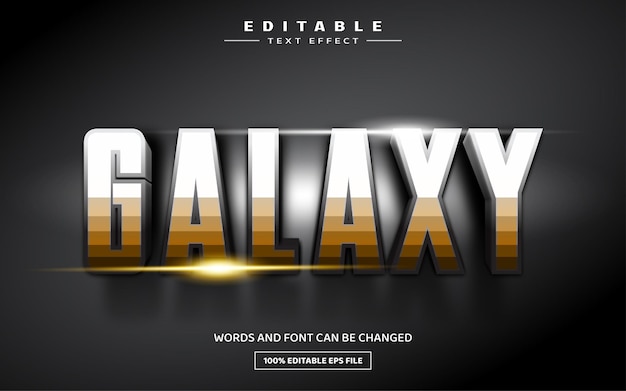 Plantilla de efecto de texto editable galaxy 3d