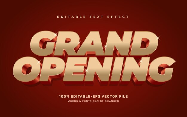 Plantilla de efecto de texto editable de gran apertura de oro