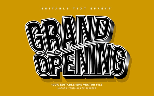 Plantilla de efecto de texto editable de gran apertura