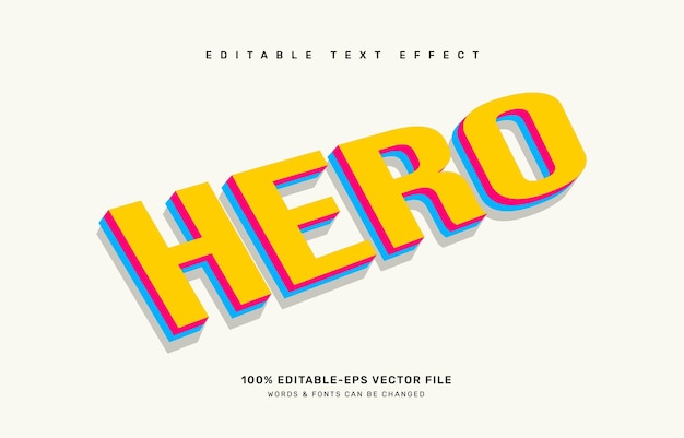 plantilla de efecto de texto editable de Hero