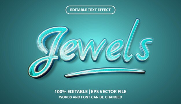 Plantilla de efecto de texto editable de joyas