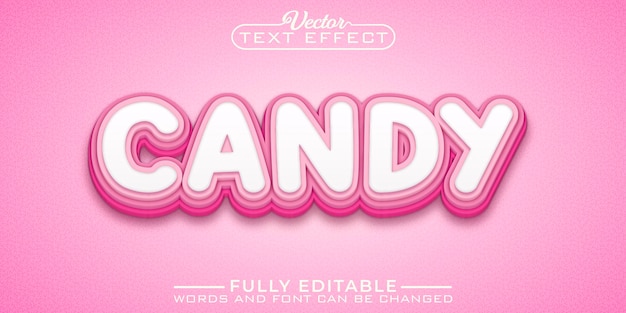 Plantilla de efecto de texto editable lindo de Candy