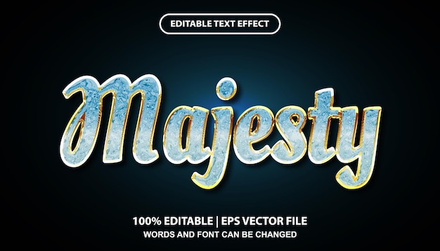 Plantilla de efecto de texto editable Majestad, estilo de fuente de lujo degradado