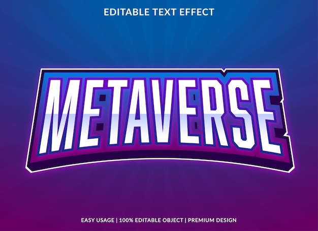 plantilla de efecto de texto editable de metaverso con uso de fuente de estilo abstracto para logotipo y marca de empresa