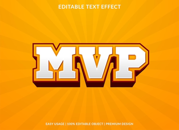 plantilla de efecto de texto editable mvp con fondo abstracto uso para marca y logotipo de la empresa