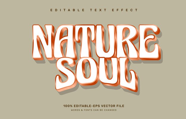 plantilla de efecto de texto editable de Nature soul