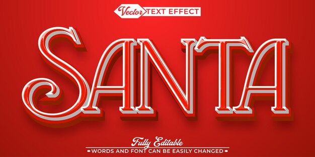 Plantilla de efecto de texto editable de Navidad Santa
