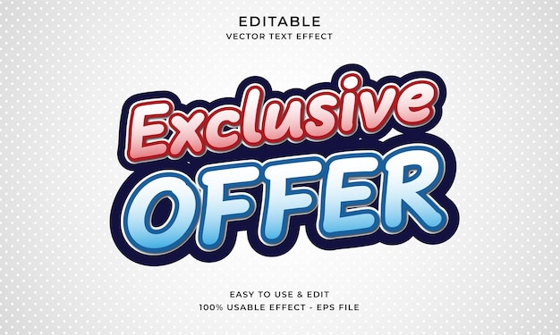 plantilla de efecto de texto editable de oferta exclusiva