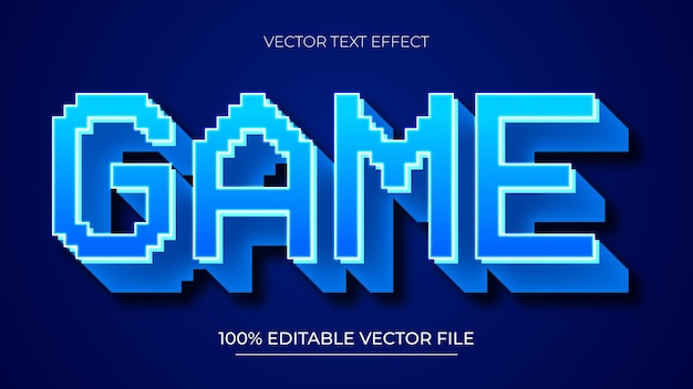 plantilla de efecto de texto editable de píxeles del juego