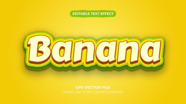 Plantilla de efecto de texto editable de plátano