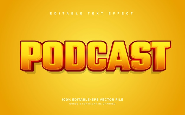 Plantilla de efecto de texto editable de podcast