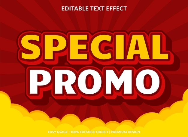 plantilla de efecto de texto editable de promoción especial con uso de fondo abstracto para logotipo y marca de empresa