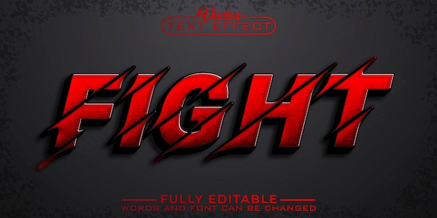 Plantilla de efecto de texto editable de Red Fight