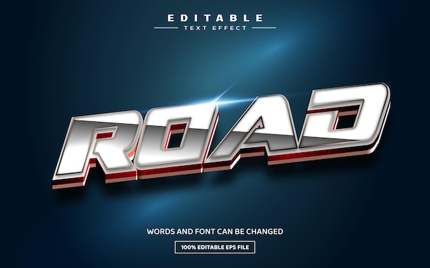 Plantilla de efecto de texto editable Road 3D