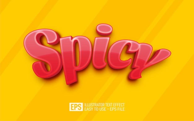 Plantilla de efecto de texto editable rojo picante 3d creativo